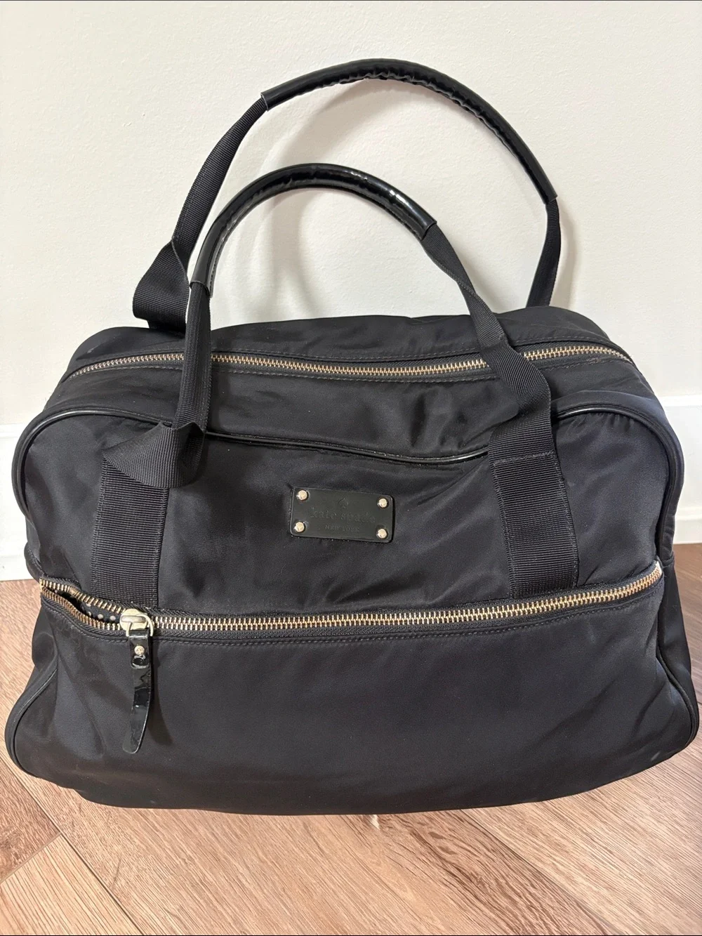 Kate Spade Nylon Tote with Patent Leather Accents & Champagne Gold Hardware 🖤